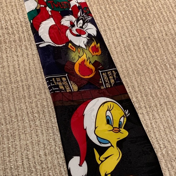 Looney Tunes 1997 Christmas Sylvester & Tweety Tie - Picture 1 of 8